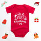 Baby's Merry Christmas Santa Bodysuit Cute New Year Clothes for Boy and Girl Red Jumpsuit Infant Short Sleeve Playsuit Outfit - Clothesfassion.store