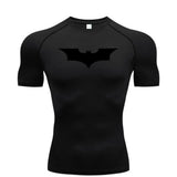 Bat Printed Men's Tight T-Shirt Running Compression Compression T Shirt Gym Fitness Jogging Short Sleeve Male Casual Shirt Tops - Clothesfassion.store