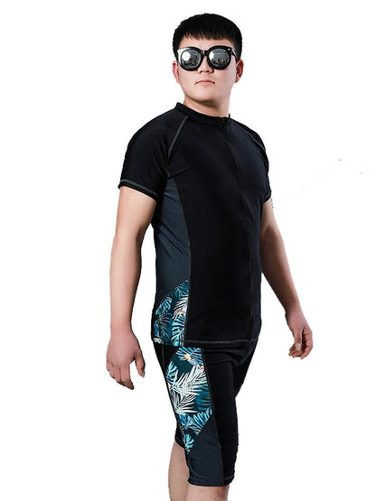 Big Size Men Swimwear Set Swim Shorts Swimming Trunks Two Piece Swimsuit Beach Outfits Rashguard Man Beachwear Sportswear - Clothesfassion.store