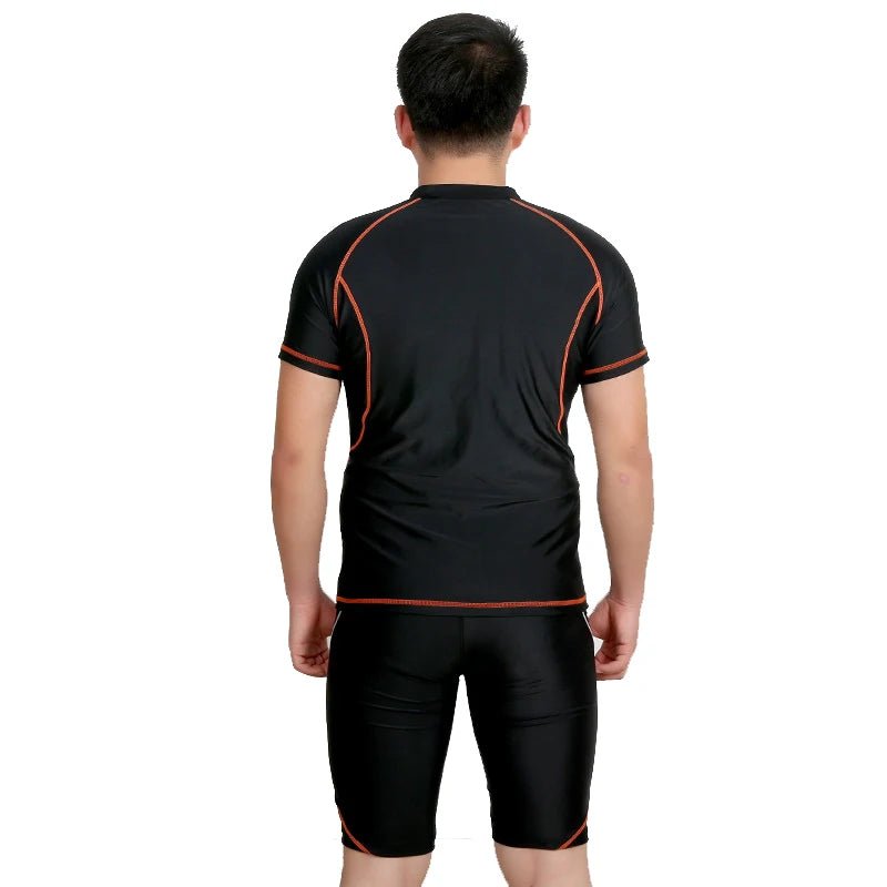 Big Size Men Swimwear Set Swim Shorts Swimming Trunks Two Piece Swimsuit Beach Outfits Rashguard Man Beachwear Sportswear - Clothesfassion.store