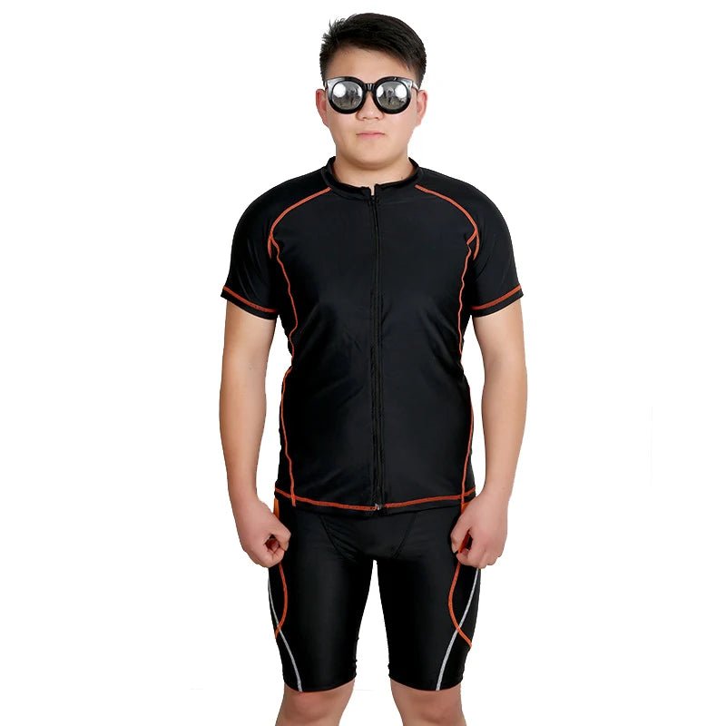 Big Size Men Swimwear Set Swim Shorts Swimming Trunks Two Piece Swimsuit Beach Outfits Rashguard Man Beachwear Sportswear - Clothesfassion.store