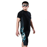 Big Size Men Swimwear Set Swim Shorts Swimming Trunks Two Piece Swimsuit Beach Outfits Rashguard Man Beachwear Sportswear - Clothesfassion.store