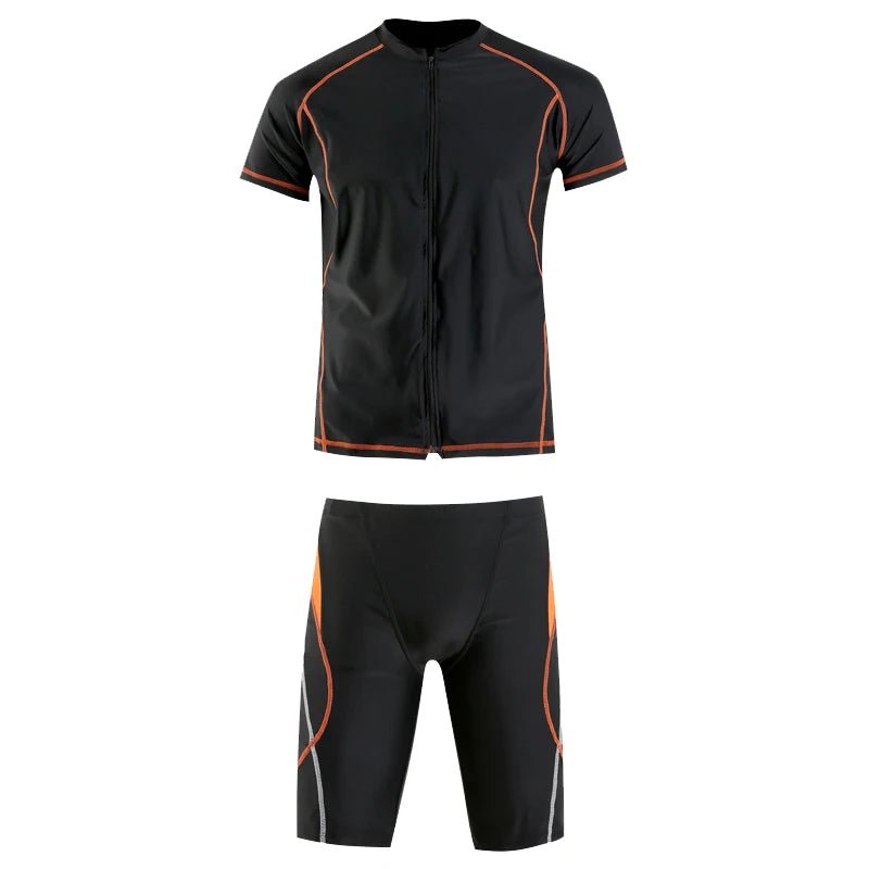 Big Size Men Swimwear Set Swim Shorts Swimming Trunks Two Piece Swimsuit Beach Outfits Rashguard Man Beachwear Sportswear - Clothesfassion.store