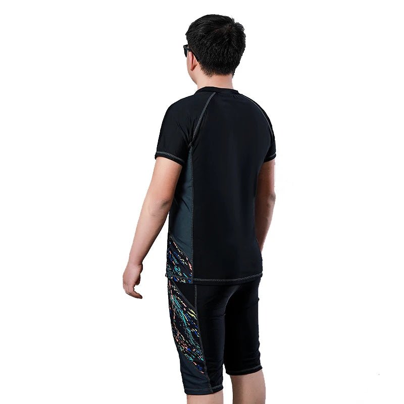 Big Size Men Swimwear Set Swim Shorts Swimming Trunks Two Piece Swimsuit Beach Outfits Rashguard Man Beachwear Sportswear - Clothesfassion.store