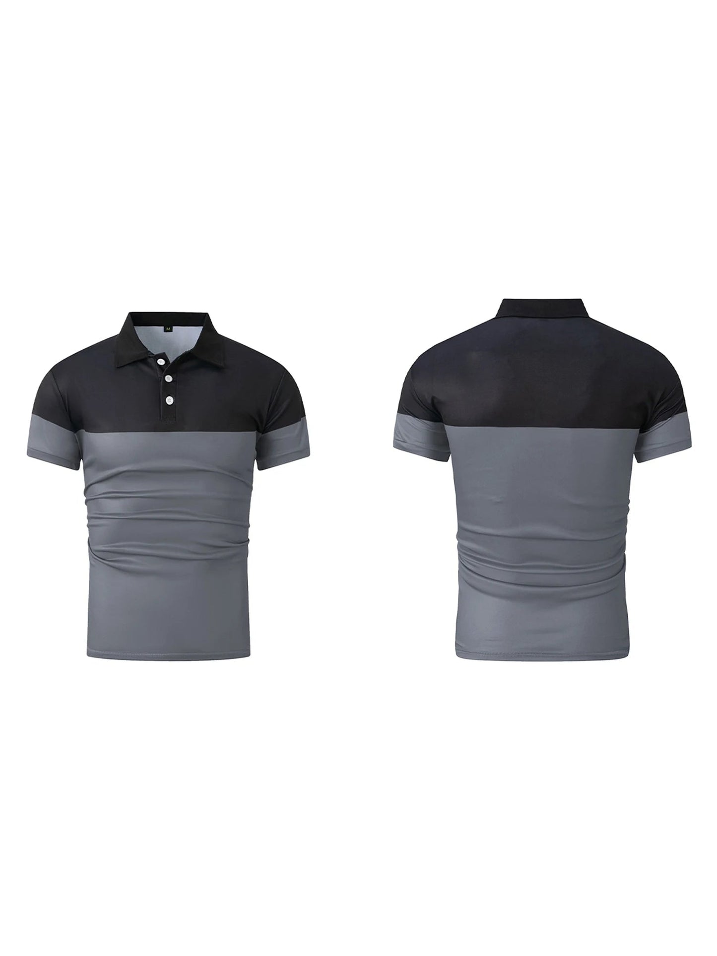 Casual Men s V Neck T-Shirt with Button Lapel and Stylish Contrast Color Design Perfect for Summer Outfits - Clothesfassion.store