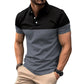 Casual Men s V Neck T-Shirt with Button Lapel and Stylish Contrast Color Design Perfect for Summer Outfits - Clothesfassion.store