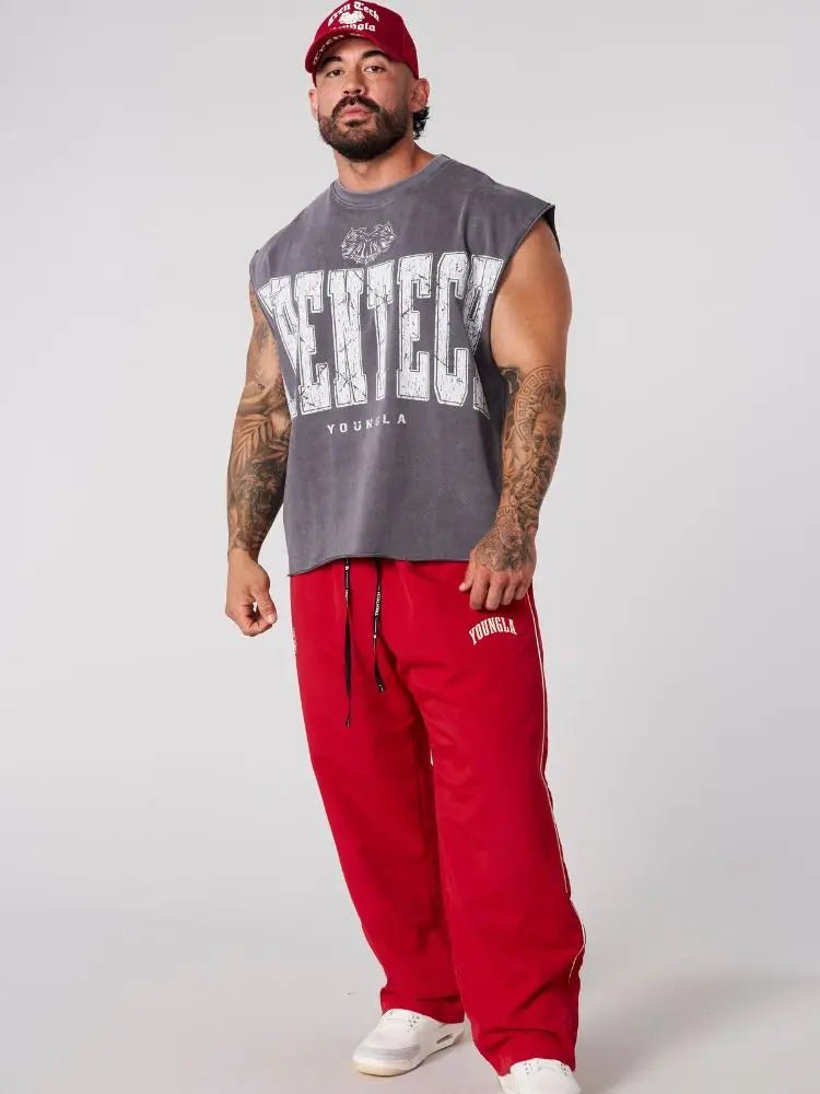 Chaozhou brand hot sales high street American retro washable old vest boys summer ins Chaozhou brand sports pure cotton sleevele - Clothesfassion.store