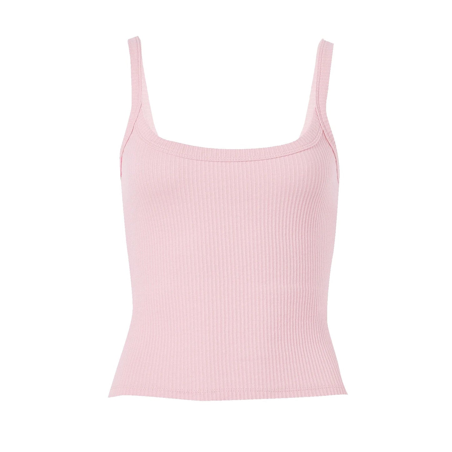 Combhasaki Women's Summer Solid Color Cleanfit Crop Tank Tops Basic Sleeveless Round Neck Slim Fit Backless Y2K Ribbed Vest - Clothesfassion.store