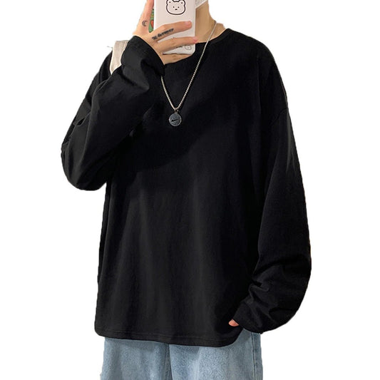 Cotton Oversize Men's Women T-shirt Man Long sleeves Pure Color Men t shirt T-shirts For Male Female Tops - Clothesfassion.store