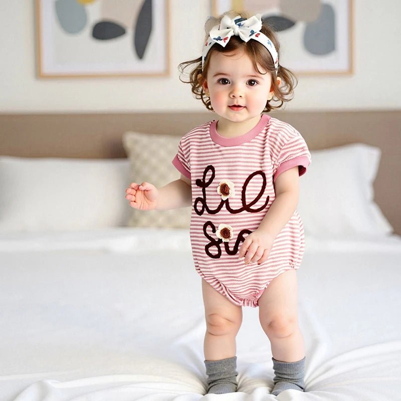 Cute Baby Girls Rompers with Adorable Animal Print and Ruffle Detail Round Neck Short Sleeve Infant Bodysuits Jumpsuits for - Clothesfassion.store