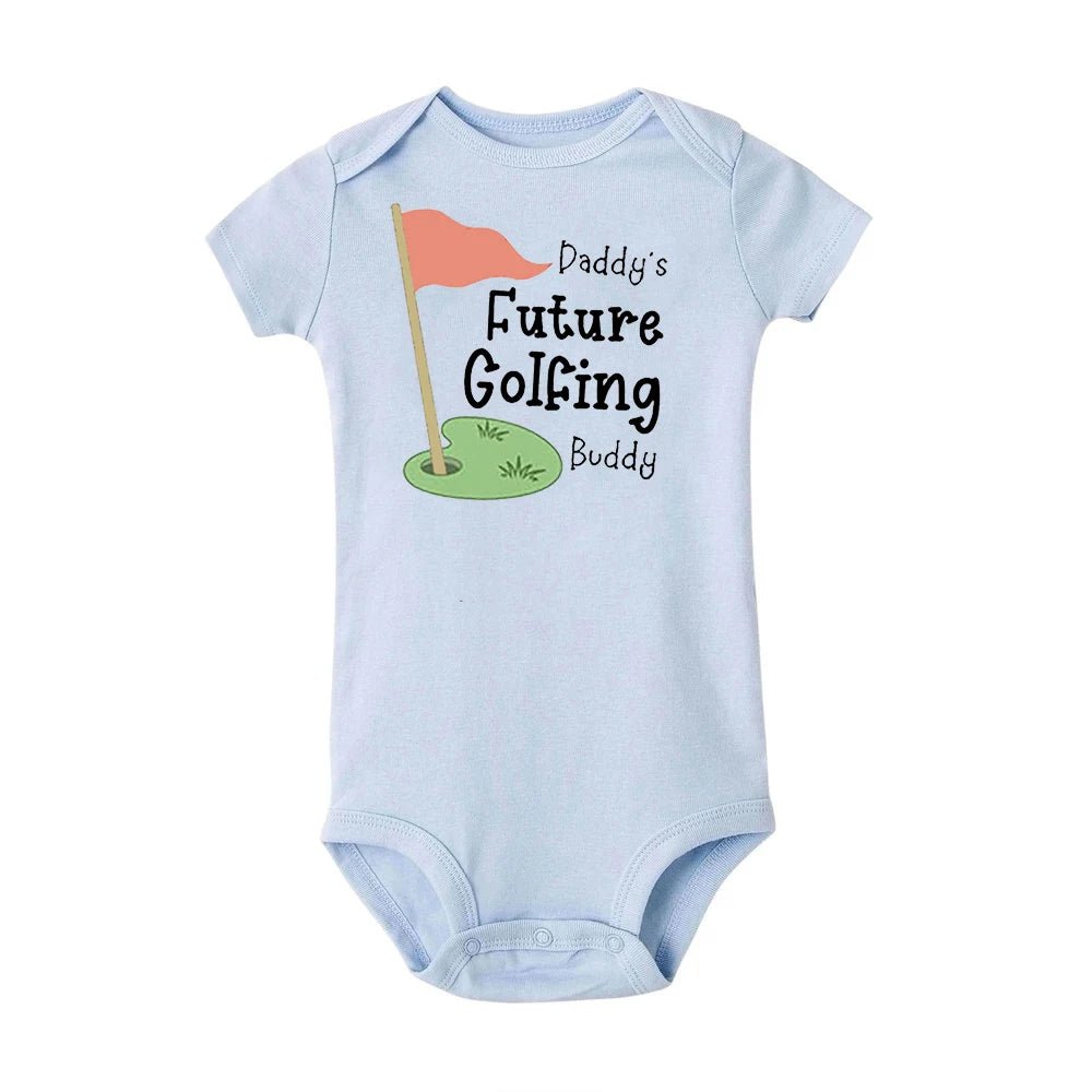 Daddy 's Future Golfing Buddy Print Baby Bodysuit Toddler Funny Newborn Rompers Summer Short Sleeve Clothes Infant Shower Gifts - Clothesfassion.store