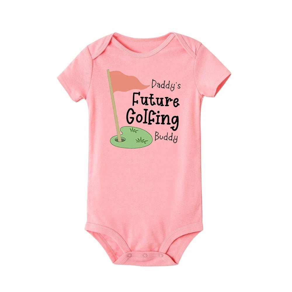 Daddy 's Future Golfing Buddy Print Baby Bodysuit Toddler Funny Newborn Rompers Summer Short Sleeve Clothes Infant Shower Gifts - Clothesfassion.store