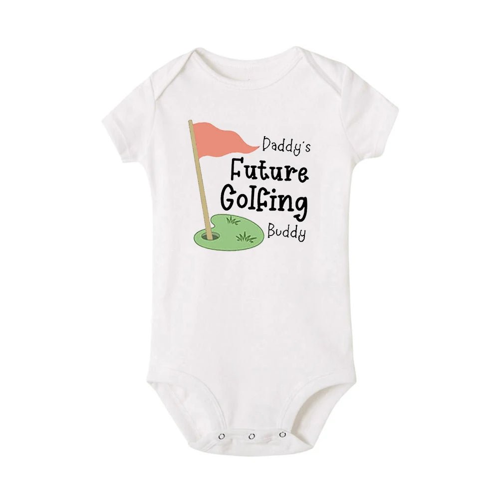 Daddy 's Future Golfing Buddy Print Baby Bodysuit Toddler Funny Newborn Rompers Summer Short Sleeve Clothes Infant Shower Gifts - Clothesfassion.store