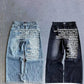 Deeptown Vintage Letter Print Women Man Jeans Y2k Harajuku Washed Wide Leg American Style Denim Pants Baggy Hip Hop Streetwear - Clothesfassion.store