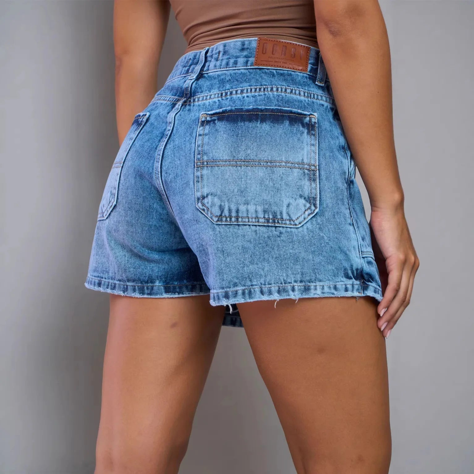 Denim Pant Women Shorts Skirts Jeans Short Pants Slim Fit High Waist Straight Trousers Y2k Streetwear Elegant Splice Work 2026 - Clothesfassion.store