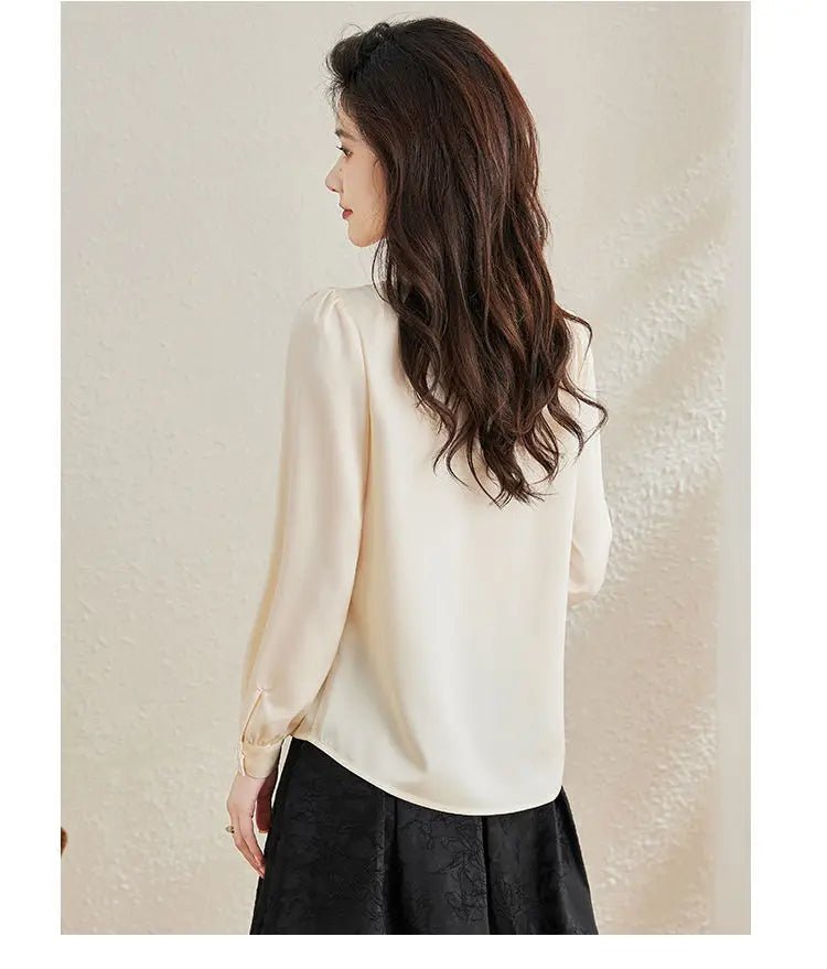 Early Spring Tops for Women Shirts for Spring Wear 2025 New French Temperament New Chinese Puff Sleeve Cardigan - Clothesfassion.store