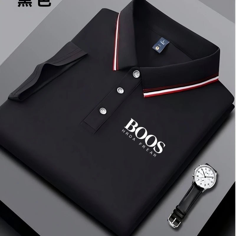 Embroidered New Men's Business Casual Short Sleeved Polo Shirt, Fashionable, Breathable, Comfortable and Versatile Top - Clothesfassion.store
