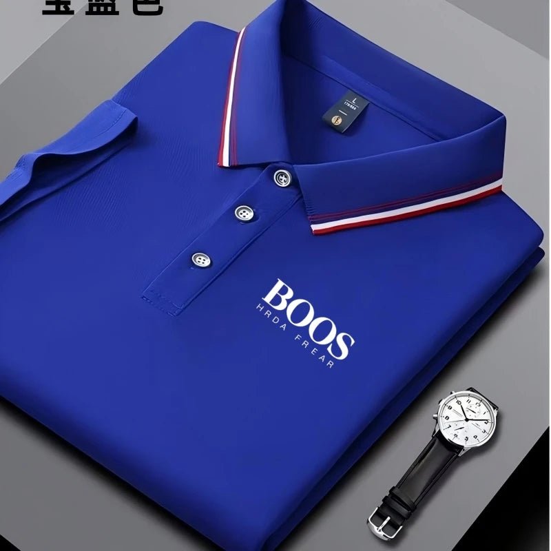 Embroidered New Men's Business Casual Short Sleeved Polo Shirt, Fashionable, Breathable, Comfortable and Versatile Top - Clothesfassion.store