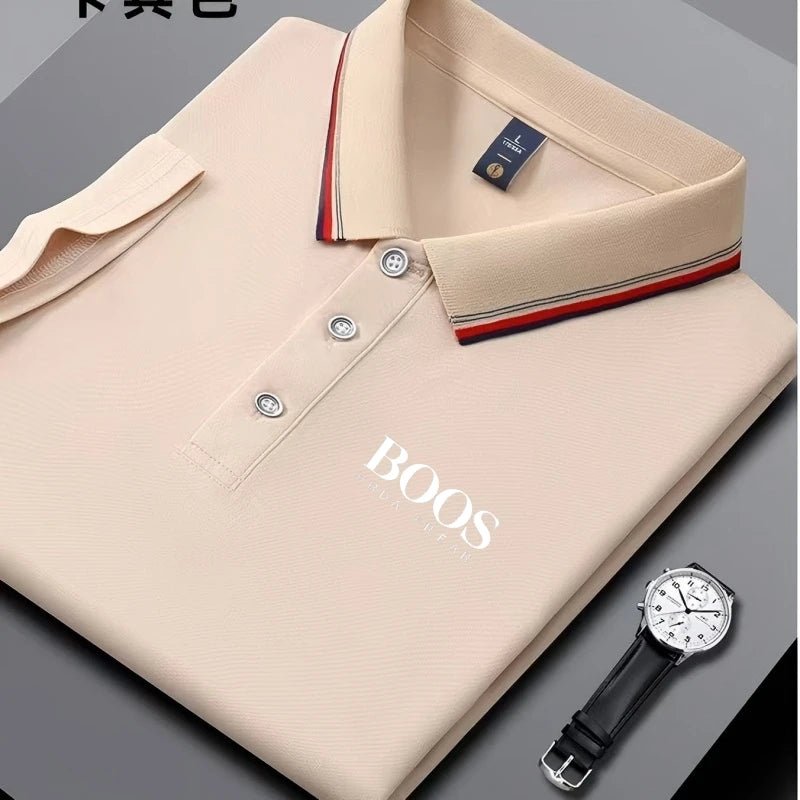 Embroidered New Men's Business Casual Short Sleeved Polo Shirt, Fashionable, Breathable, Comfortable and Versatile Top - Clothesfassion.store