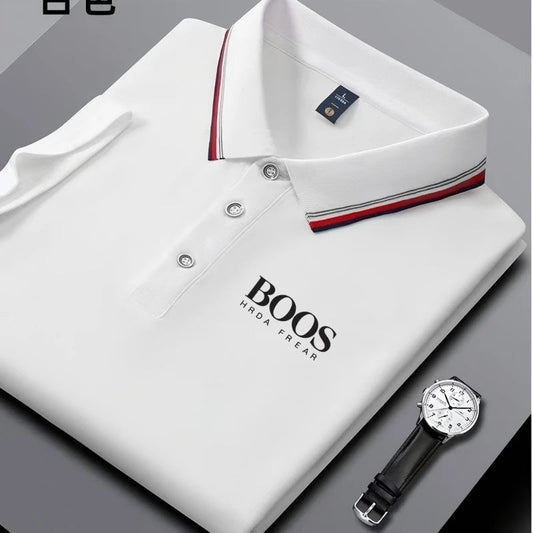 Embroidered New Men's Business Casual Short Sleeved Polo Shirt, Fashionable, Breathable, Comfortable and Versatile Top - Clothesfassion.store