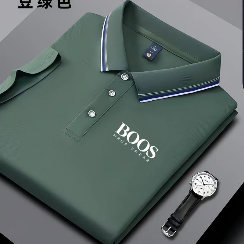 Embroidered New Men's Business Casual Short Sleeved Polo Shirt, Fashionable, Breathable, Comfortable and Versatile Top - Clothesfassion.store