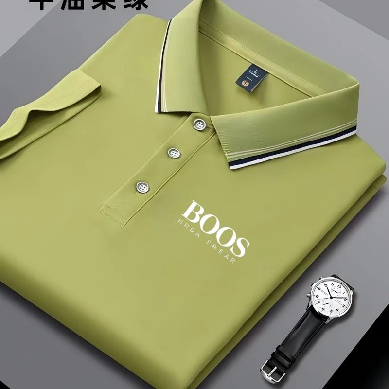Embroidered New Men's Business Casual Short Sleeved Polo Shirt, Fashionable, Breathable, Comfortable and Versatile Top - Clothesfassion.store