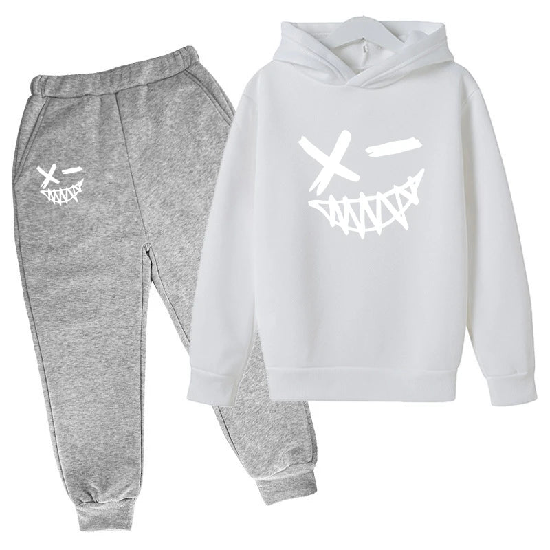 Evil Smile Printed 2024 Baby Summer Clothes for Children From 1 to 12 Years Kids Clothes Boys Child Sets Suit for Girls Boy Set - Clothesfassion.store