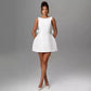 Fashion Big - Bowed Pearls Backless Dress Summer Slim Sleeveless A - line Dresses For Party Evening Women's Clothing - Clothesfassion.store
