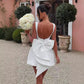 Fashion Big - Bowed Pearls Backless Dress Summer Slim Sleeveless A - line Dresses For Party Evening Women's Clothing - Clothesfassion.store