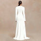 Fashion Hight Waist Solid Women Dress Casual Draped Slim Long Party Dress Elegant Half High Collar Long Sleeve Evening Gowns - Clothesfassion.store