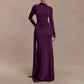 Fashion Hight Waist Solid Women Dress Casual Draped Slim Long Party Dress Elegant Half High Collar Long Sleeve Evening Gowns - Clothesfassion.store