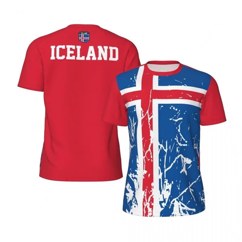 Fashion Iceland T-shirt For Men Clothes Loose Short Sleeve Summer Sports Fitness Tee Shirt Cool 3D Printed Football T Shirts - Clothesfassion.store