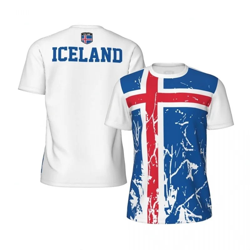 Fashion Iceland T-shirt For Men Clothes Loose Short Sleeve Summer Sports Fitness Tee Shirt Cool 3D Printed Football T Shirts - Clothesfassion.store