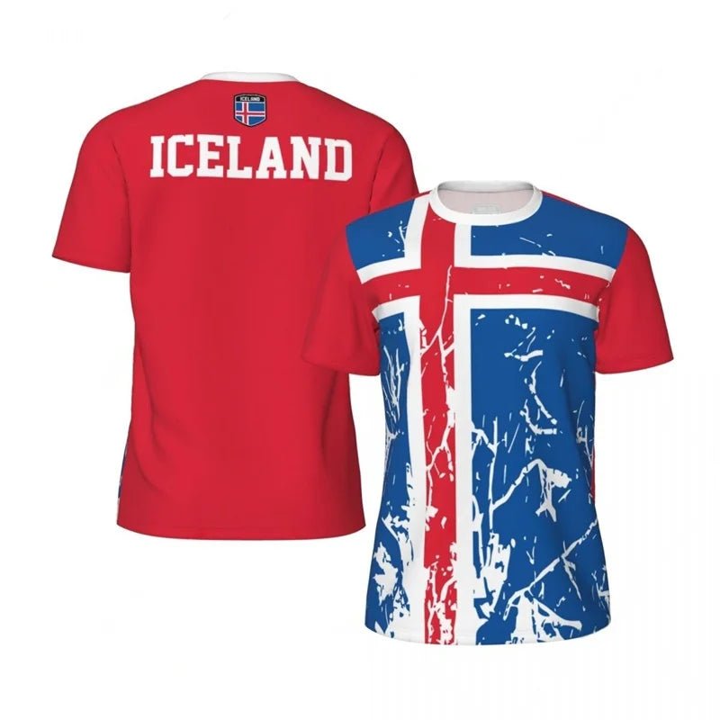 Fashion Iceland T-shirt For Men Clothes Loose Short Sleeve Summer Sports Fitness Tee Shirt Cool 3D Printed Football T Shirts - Clothesfassion.store
