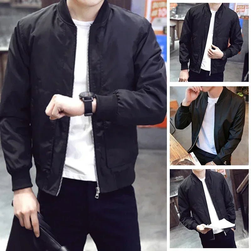 Fashion Men's BomberZipper Jacket Male Winter Autumn Casual Streetwear Hip Hop Slim Fit Baseball Coats Men Clothing - Clothesfassion.store