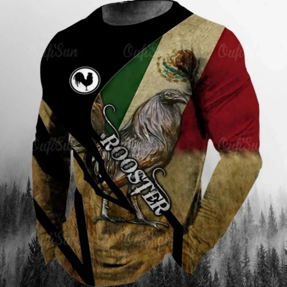 Fashion Mexican Flag T-Shirts Mexico 3D Print Men Woman Long Sleeve T Shirt Streetwear Oversized Harajuku Kids Tees Top Clothing - Clothesfassion.store