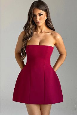 Fashion Tube Dress Summer Solid Color Sasual Backless Slim Short Dresses Party Womens Clothing - Clothesfassion.store