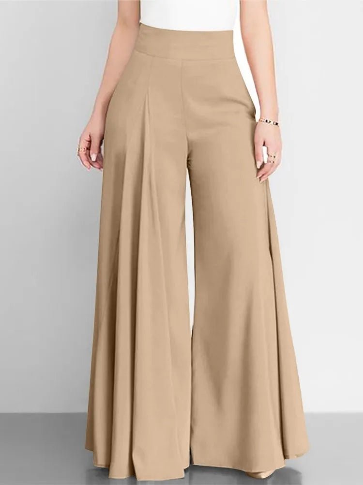 Fashion Women High Waist Wide Leg Pants Spring Autumn Female Elegant Flare Trousers Casual Solid Holiday Loose Long Pant New - Clothesfassion.store