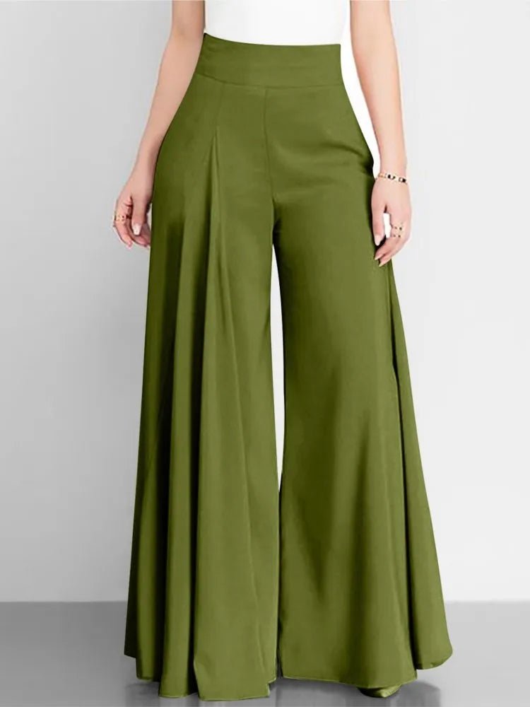 Fashion Women High Waist Wide Leg Pants Spring Autumn Female Elegant Flare Trousers Casual Solid Holiday Loose Long Pant New - Clothesfassion.store