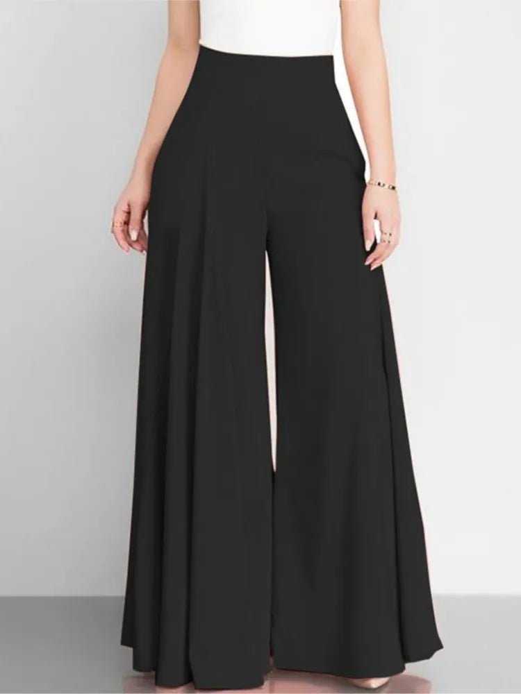 Fashion Women High Waist Wide Leg Pants Spring Autumn Female Elegant Flare Trousers Casual Solid Holiday Loose Long Pant New - Clothesfassion.store