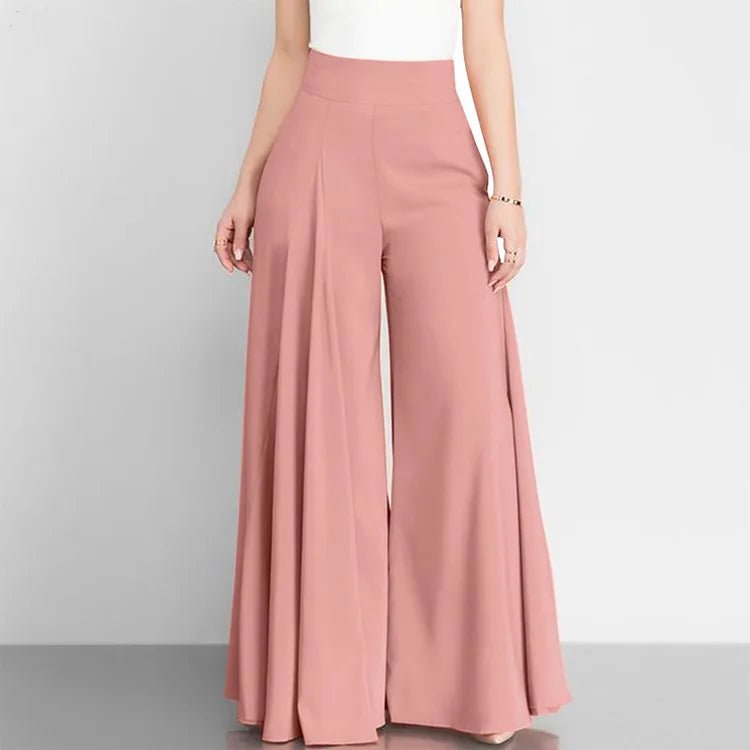 Fashion Women High Waist Wide Leg Pants Spring Autumn Female Elegant Flare Trousers Casual Solid Holiday Loose Long Pant New - Clothesfassion.store
