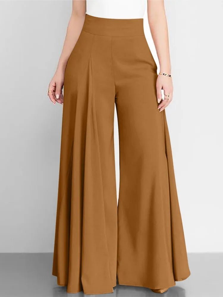 Fashion Women High Waist Wide Leg Pants Spring Autumn Female Elegant Flare Trousers Casual Solid Holiday Loose Long Pant New - Clothesfassion.store