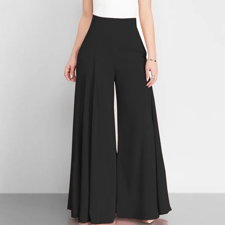 Fashion Women High Waist Wide Leg Pants Spring Autumn Female Elegant Flare Trousers Casual Solid Holiday Loose Long Pant New - Clothesfassion.store