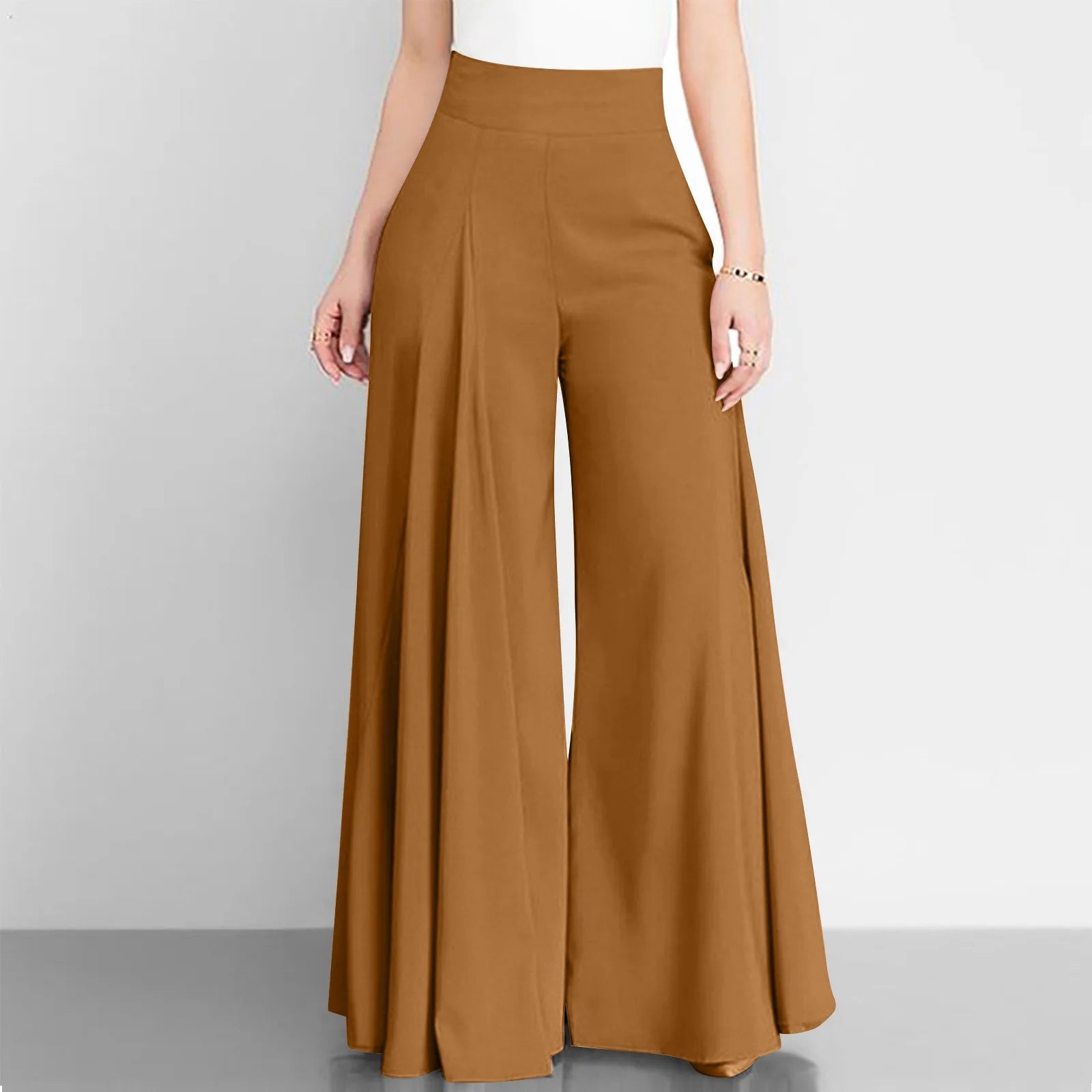 Fashion Women High Waist Wide Leg Pants Spring Autumn Female Elegant Flare Trousers Casual Solid Holiday Loose Long Pant New - Clothesfassion.store