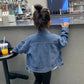 Girl Denim Jacket Spring and Autumn Children's Casual Jeans Clothes Little Girl Baby Denim Coat - Clothesfassion.store