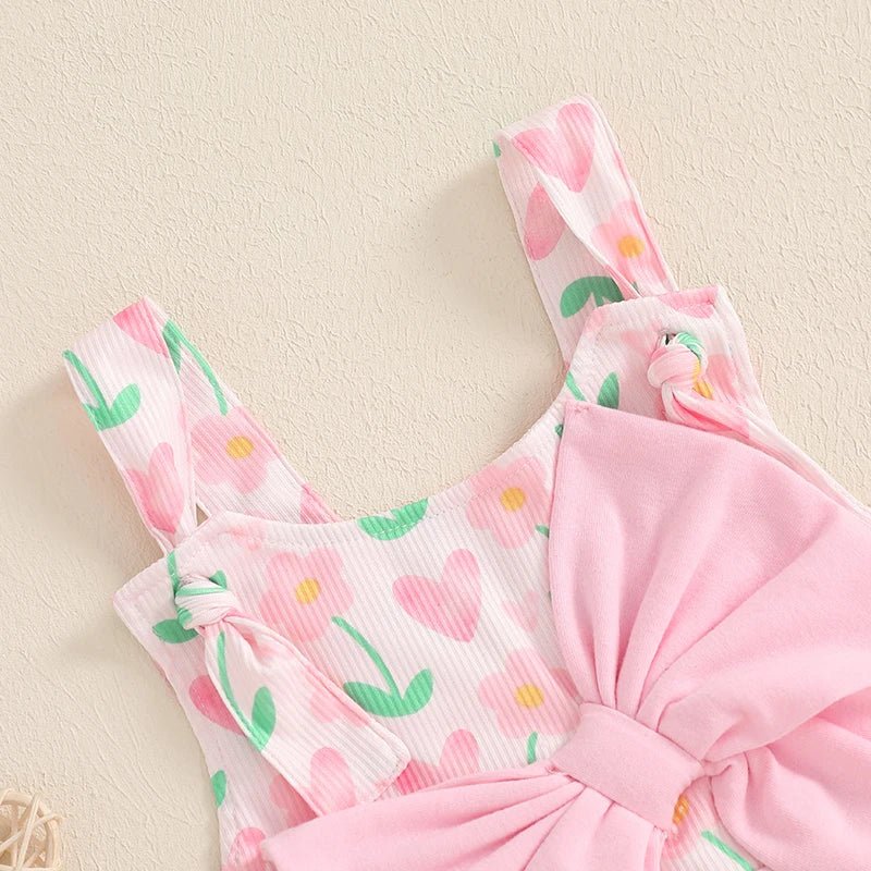 Girls Heart Print Flare Pants with Bowknot Detail Valentine s Day Outfit for Casual Daily Wear and Playful Style - Clothesfassion.store
