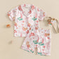Girls Pajamas Set with Cute Unicorn Print and Matching Elastic Shorts for Comfortable Loungewear and Sleepwear - Clothesfassion.store