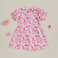 Girls Sleeveless Floral Print Dress Round Neck A - line Summer Dress with Ruffle Hem Casual Party Dress for Kids - Clothesfassion.store
