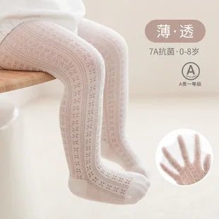Girls Stocking 2025 Summer New Baby Pantyhose Ultra - thin Mesh Children's White Leggings Baby Mosquito Tights Toddler Pantis - Clothesfassion.store