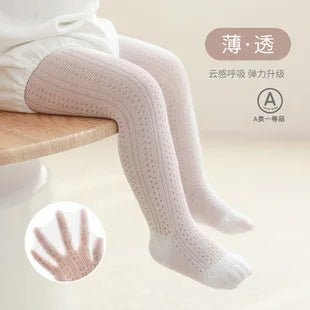 Girls Stocking 2025 Summer New Baby Pantyhose Ultra - thin Mesh Children's White Leggings Baby Mosquito Tights Toddler Pantis - Clothesfassion.store